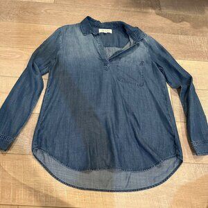 CLOTH AND STONE WOMENS SOFT DENIM COLOR SHIRT BLOUSE NWOT LARGE